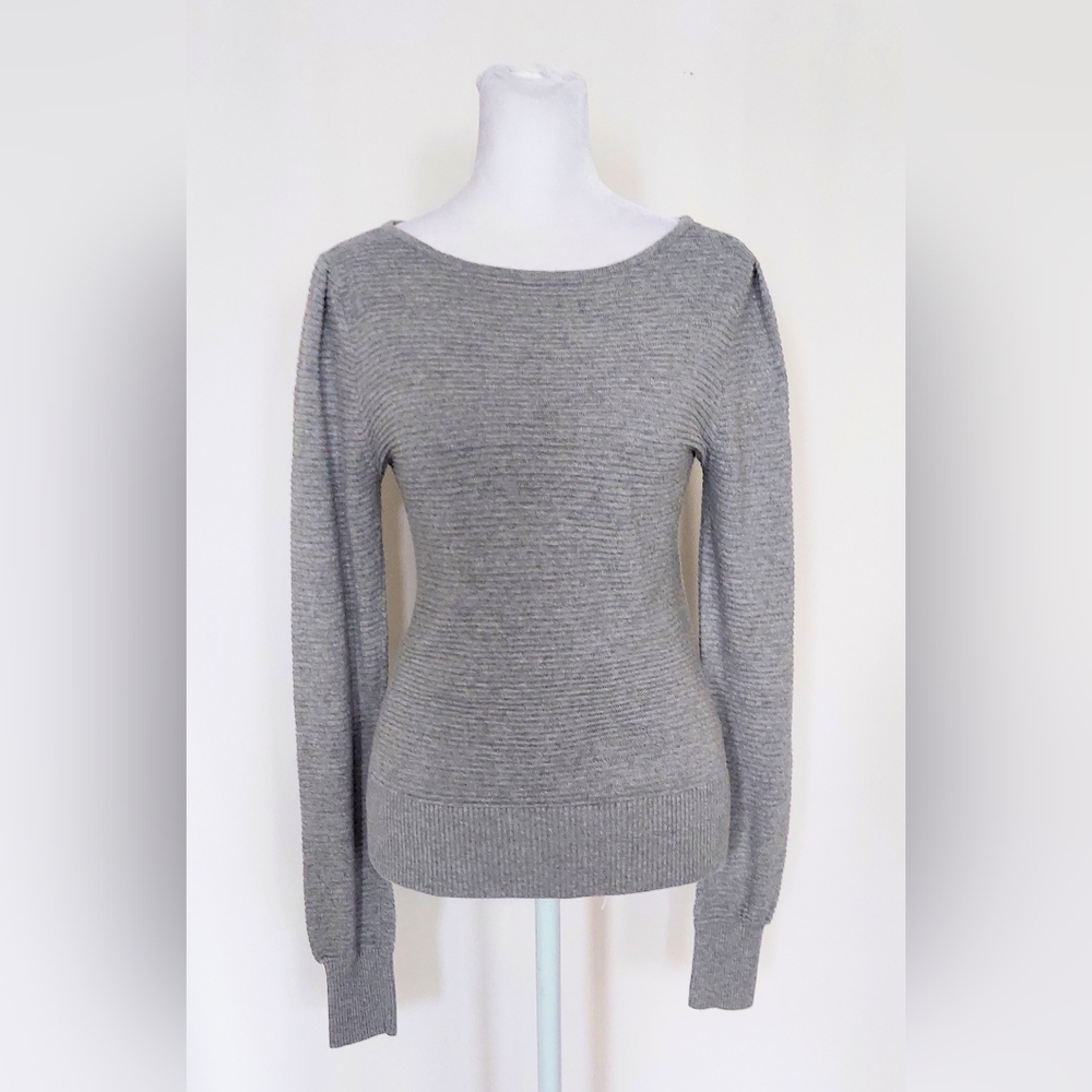 Lilla P Puff Sleeve Pullover Sweater Gray Size XS